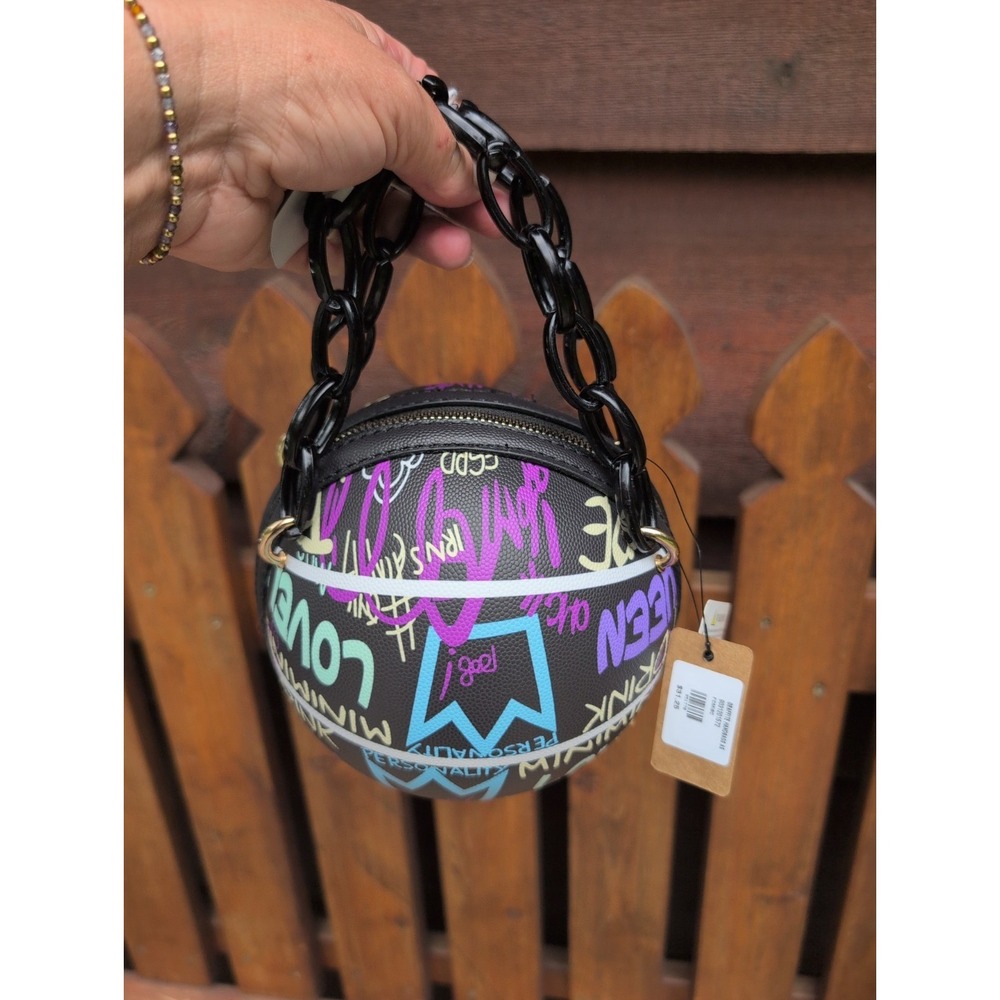 NWT Novelty GRAFFITE Basketball Crossbody Shoulder Hand Bag Ball Top Handle